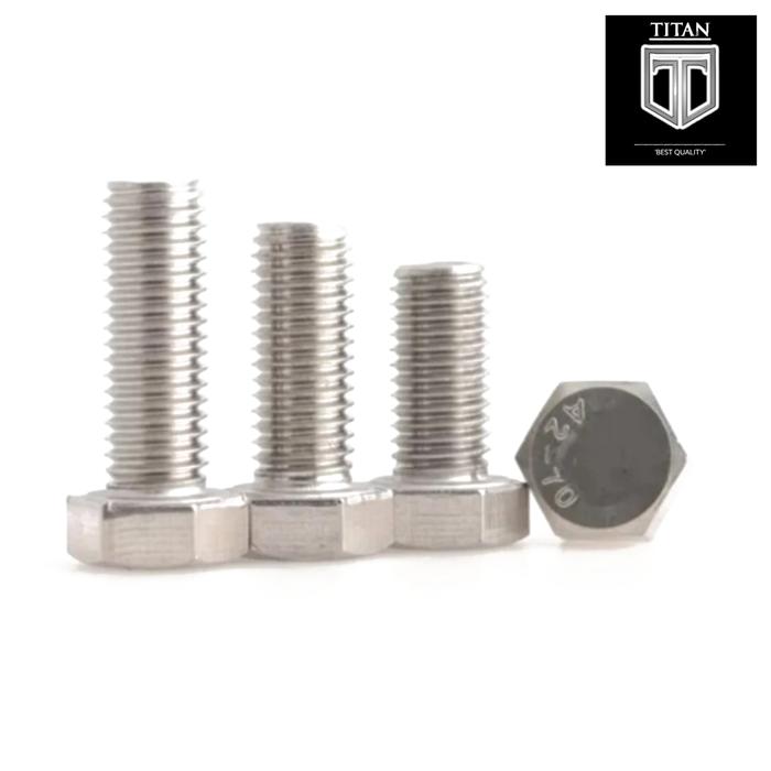 (1pcs) SS304 Baut Hex Bolt M8x100