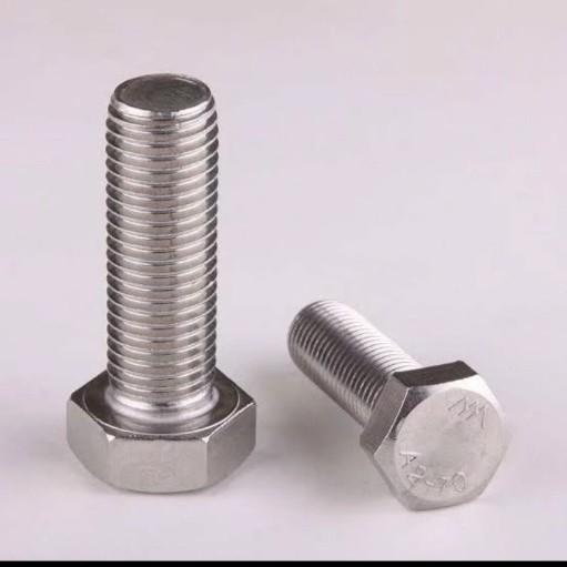 (1pcs) SS304 Baut Hex Bolt M6x90