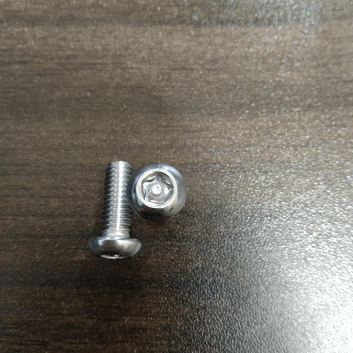 (1pcs) SS304 Baut Button Torq 5 Bintang M3 x 12