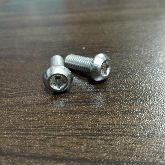 (1pcs) SS304 Baut Button Torq 5 Bintang M4 x 16