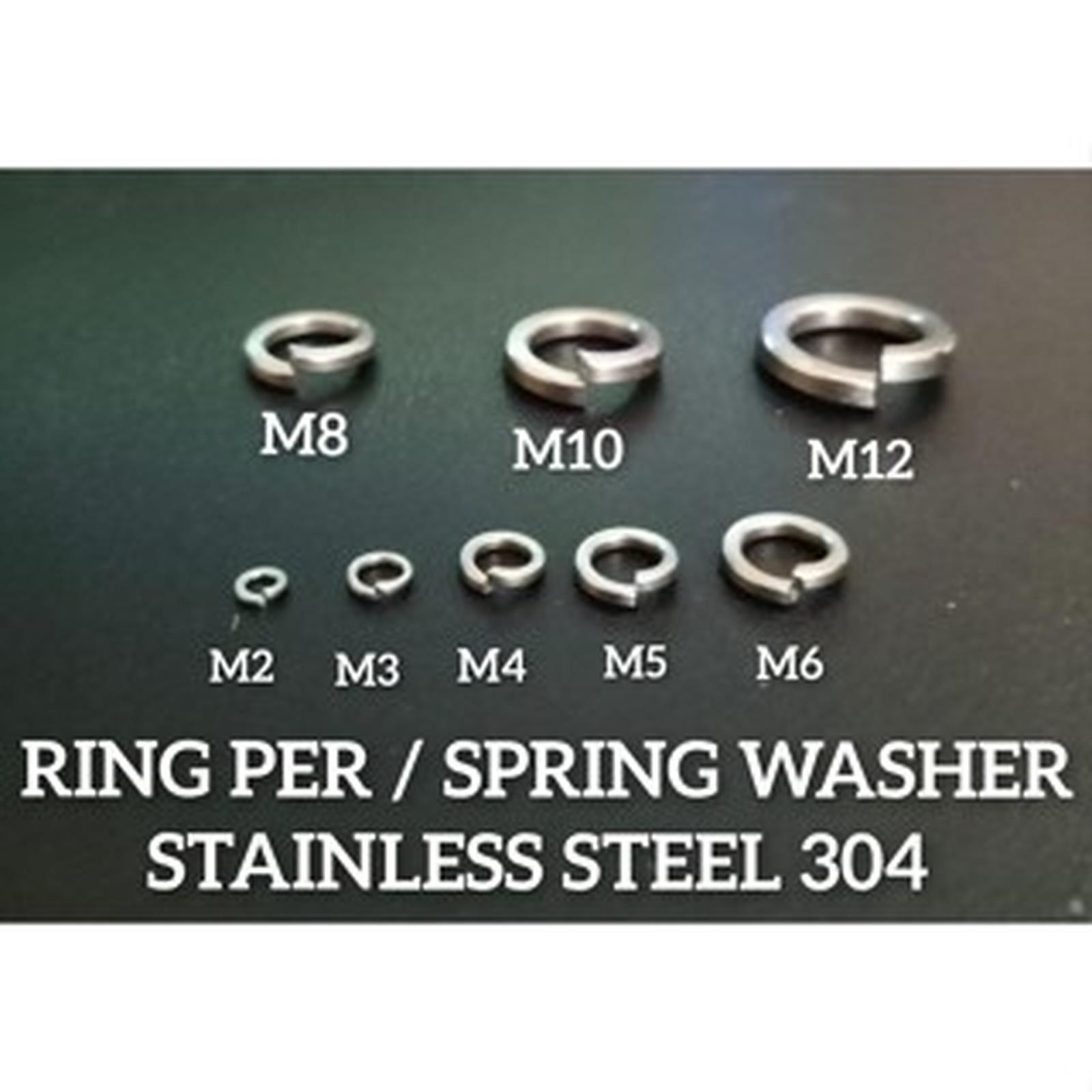 (1pcs) Stainless Steel 304 Ring Per / Spring Washer M6
