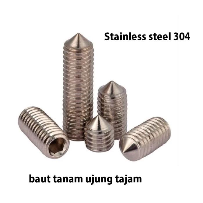 (1pcs) SS304 Baut Tanam Tajam M8x16