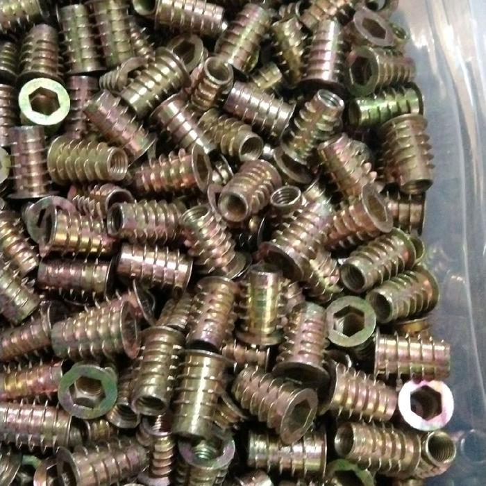 (1pcs) Zinc Alloy Hex Socket With Flange Conical Wood Insert Nuts M4x10