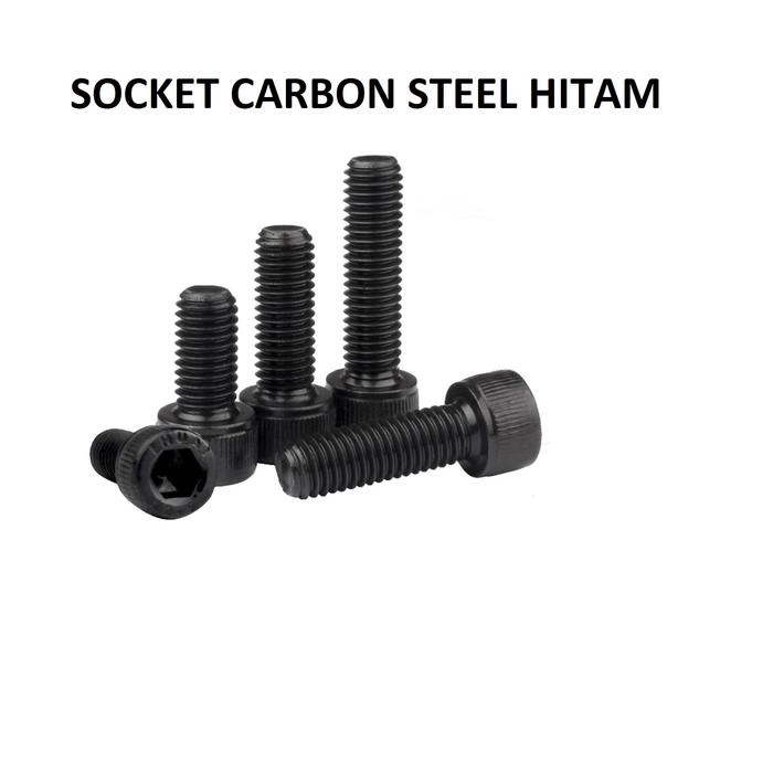 (1pcs) Baut Socket Carbon Steel Hitam M3x20