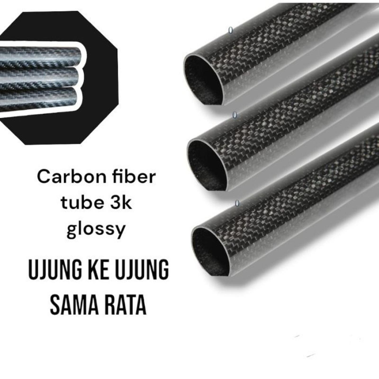 Pipa carbon tube 3k 17mm x 15mm x 60cm Carbon fiber 3K plain matte finish kuat ringan karbon doff